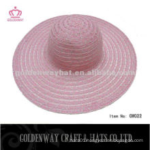 Lady summer hat beautiful polyester mix color promotional design